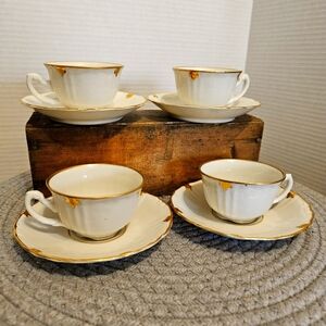 Very Rare Antique Teacup Set, 1927-1952, Fine Porecelain, Made In Italy